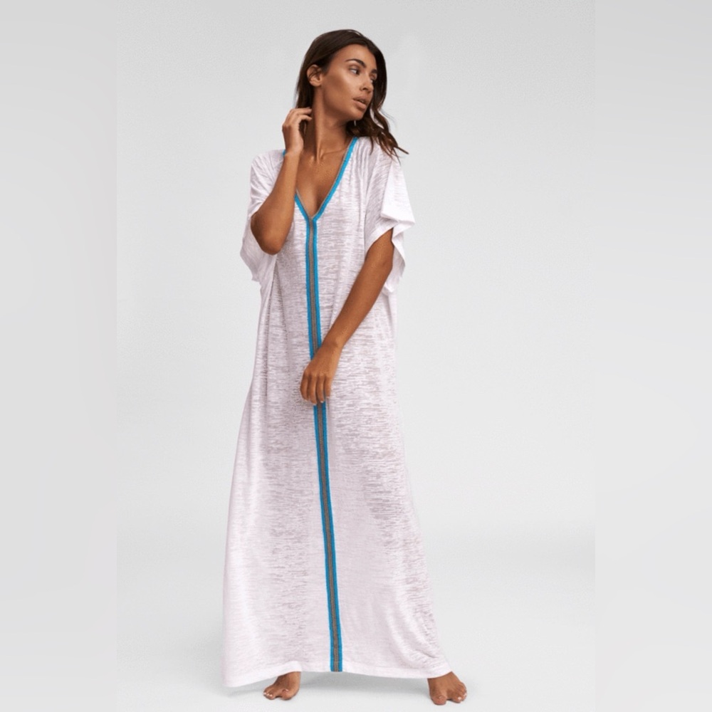pitusa • Inca Abaya maxi dress White kaftan‎ cover up caftan embroidered